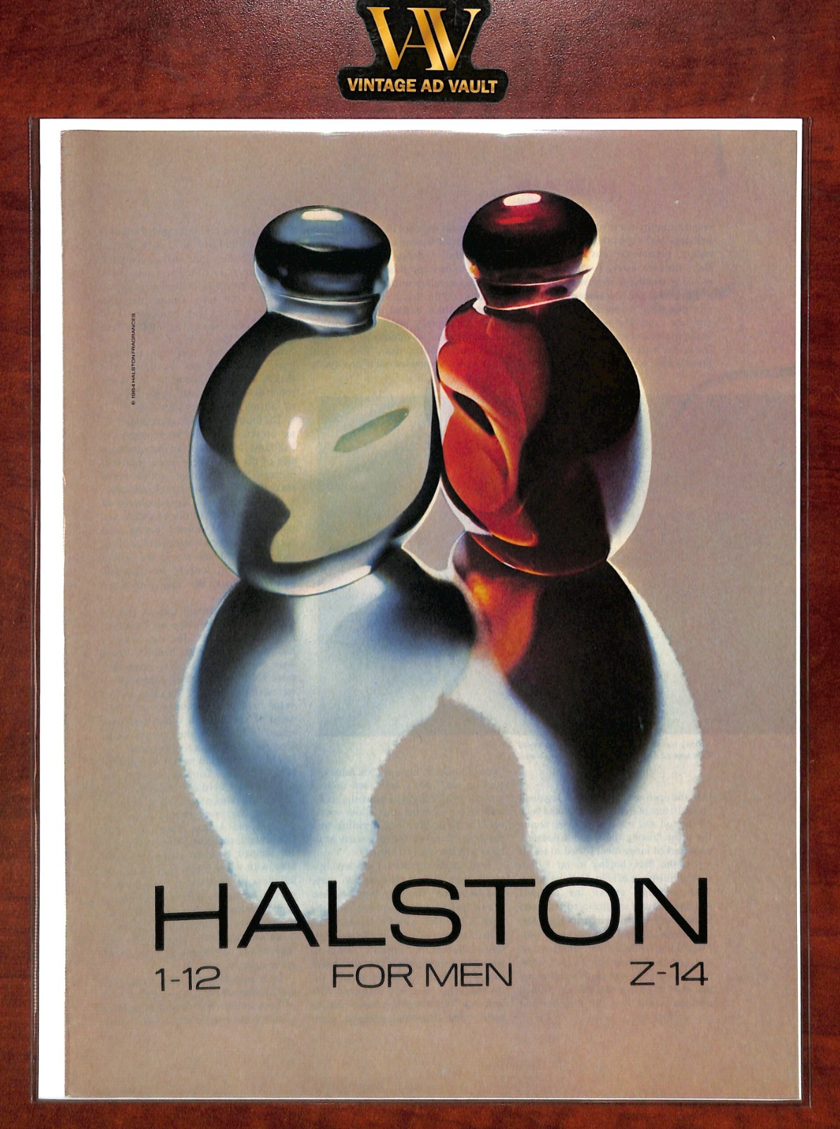 Halston Cologne Vintage Print Ad – Halston 1-12 and Halston Z-14 For Men