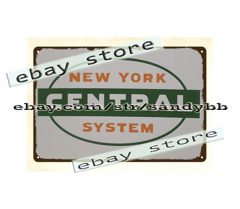 NEW YORK CENTRAL SYSTEM RAILROAD train railway metal tin sign home office decor