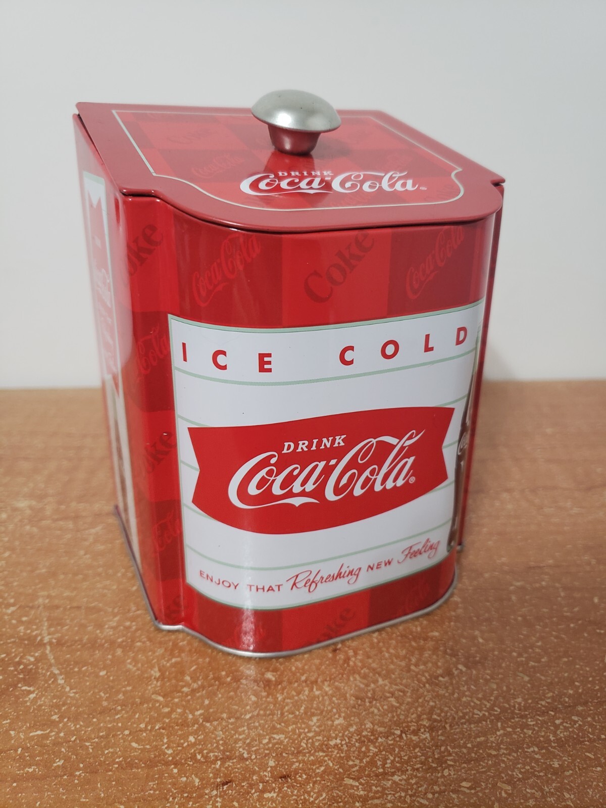 Coca Cola Tin Containers Sloped Lids