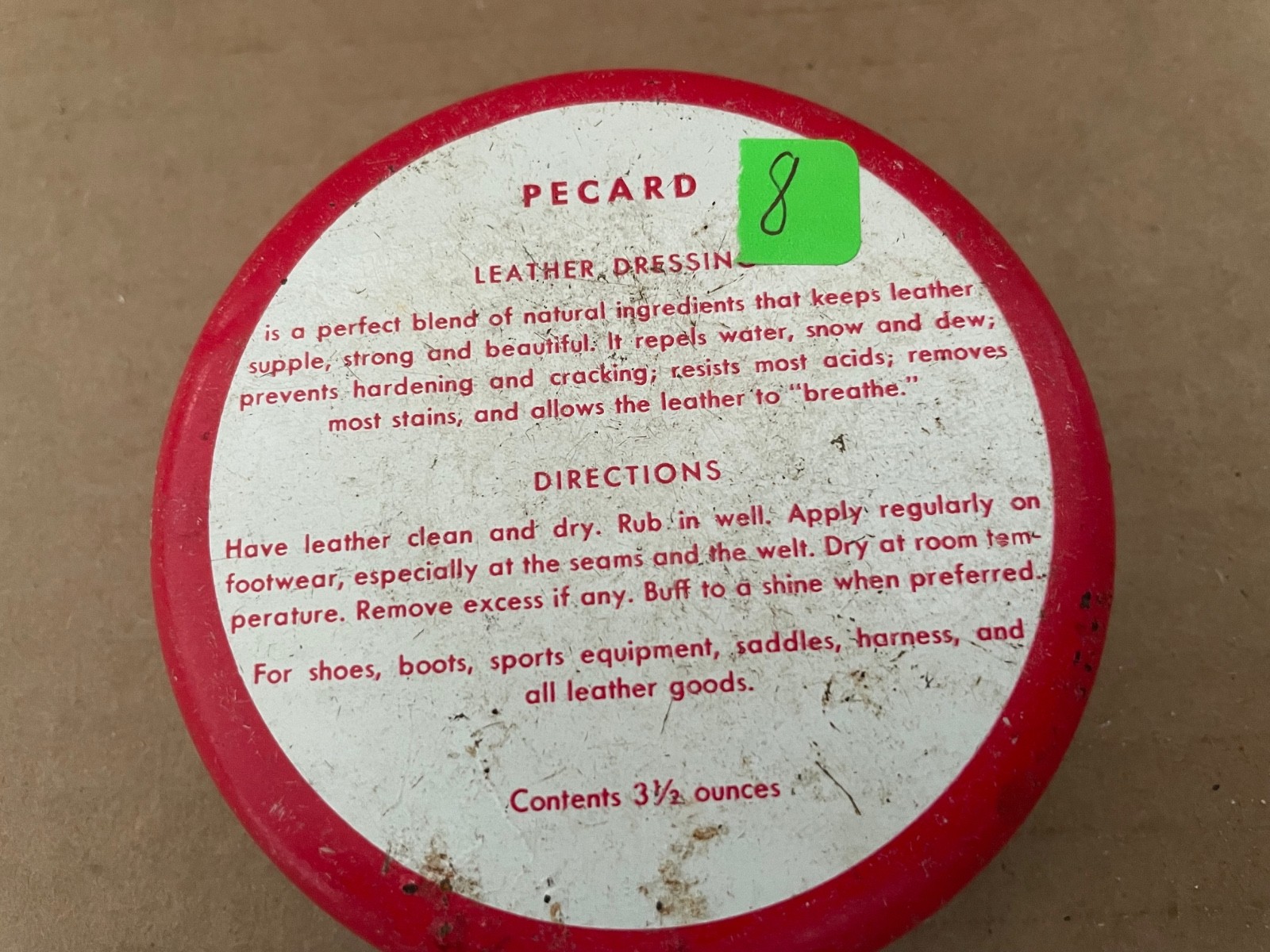 Vintage PECARD Leather Dressing Tin RUBBER DUCK Rain Chemical Co Green Bay WI #8