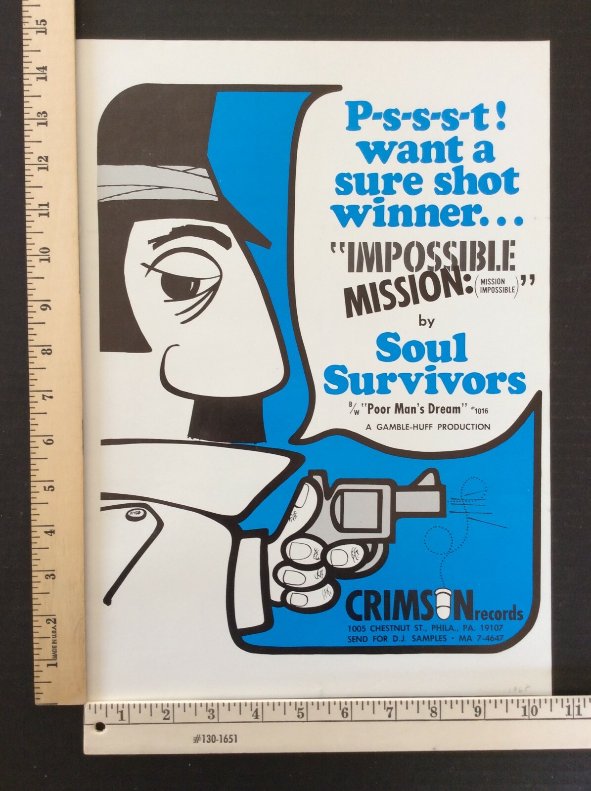 Rare Orig VTG Mission Impossible Soul Survivors Poster Stye Music Ad Art Print