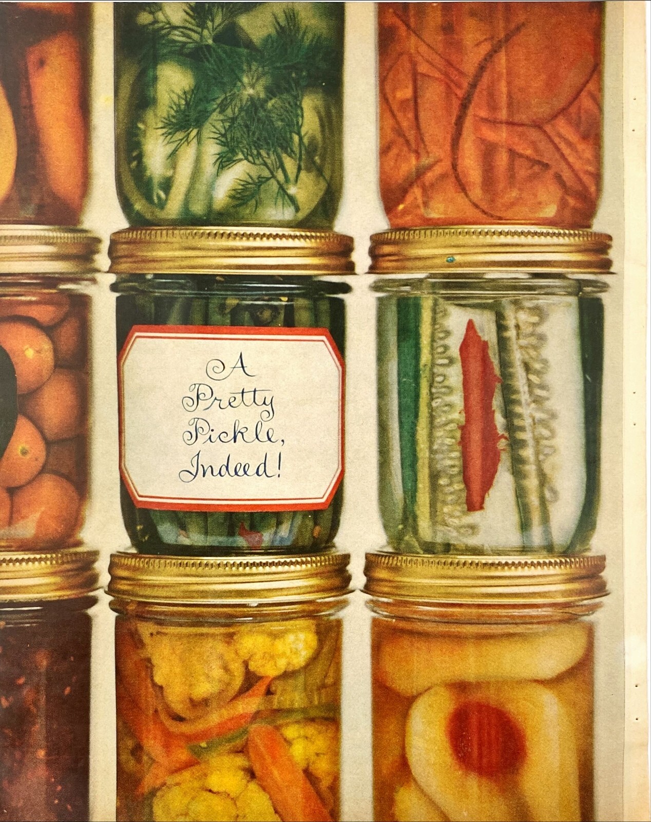 Artsy Pickling Jars Fruit Pears Cucumbers 1961 McCall’s Vtg Magazine Excerpt