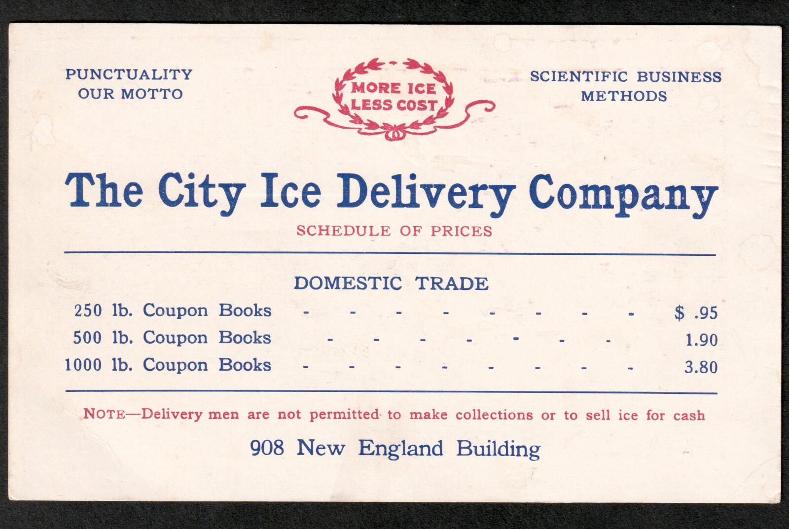 Cleveland Forest City Ice Delivery Wagon New England Building Advertising Card