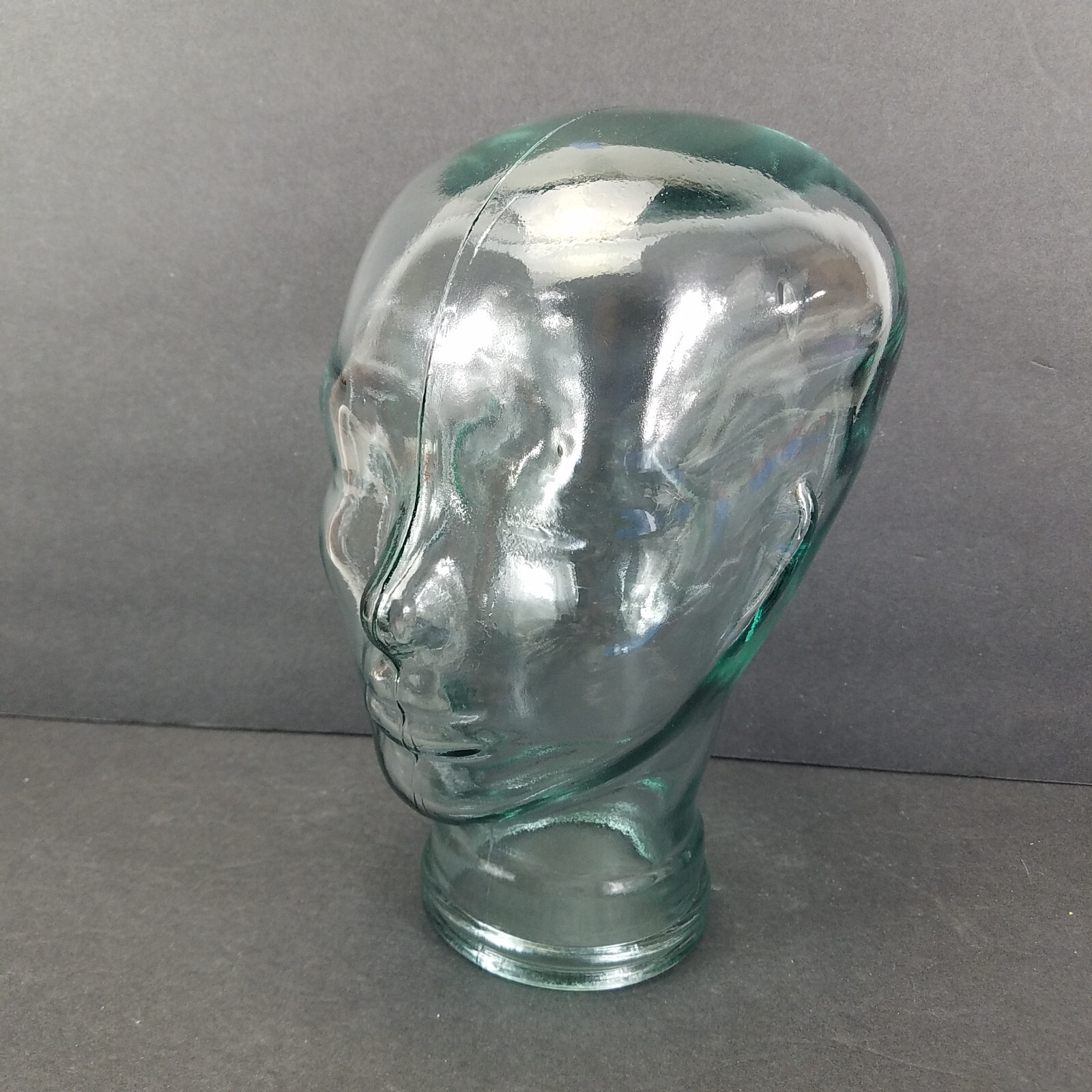 Glass Mannequin Head Face Display, Clear – Life Size Hand Made Spain