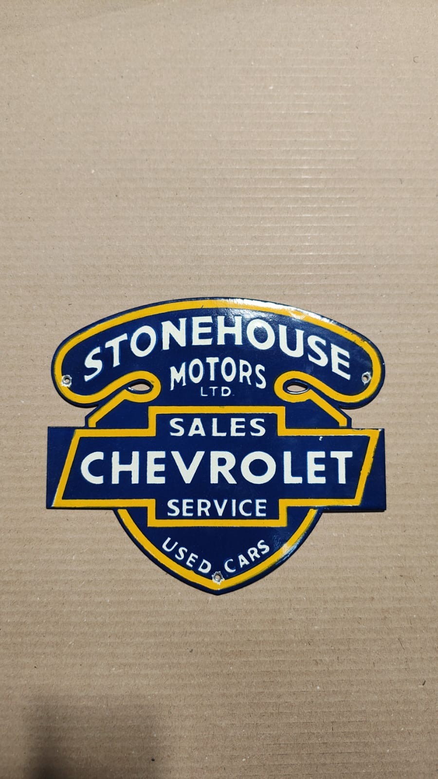 Porcelain Chevrolet Enamel Sign Size 8″ x 7″ Inches