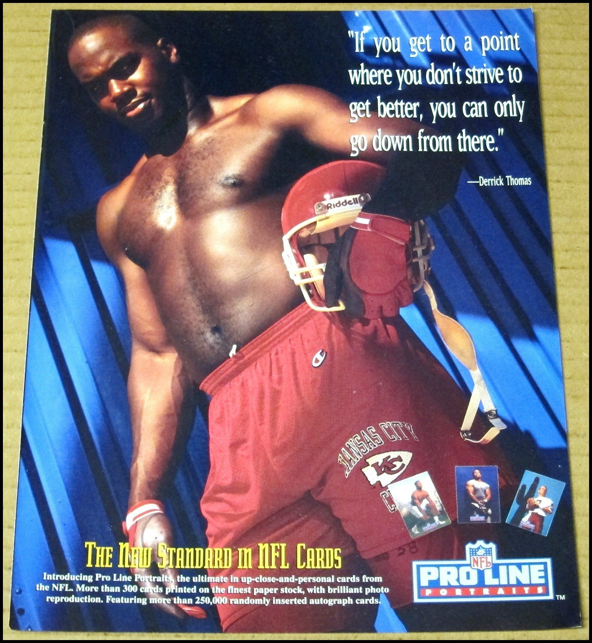 1991 Derrick Thomas NFL Pro Line Print Ad Advertisement Kansas City Chiefs HOF