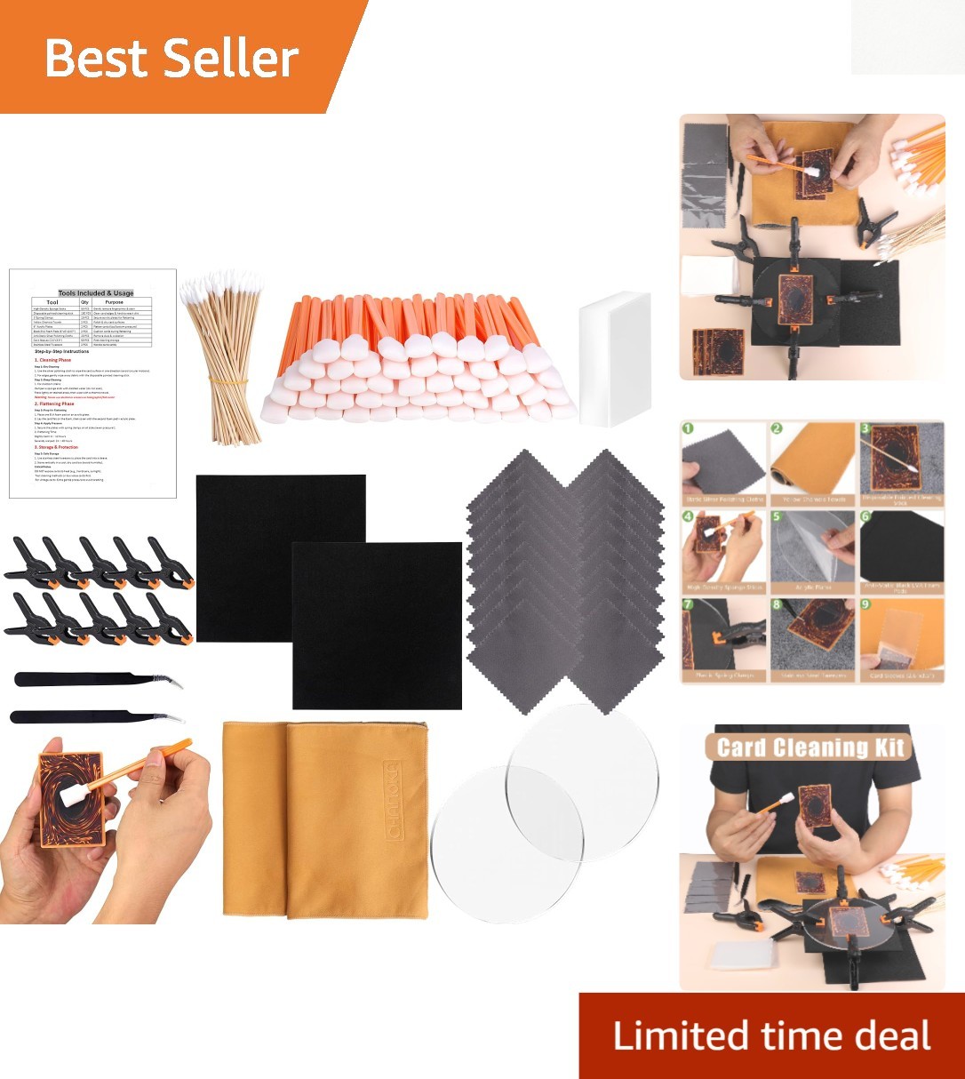 Advanced 238-Piece Cleaning Tools for Trading Cards & Collectible Preservation