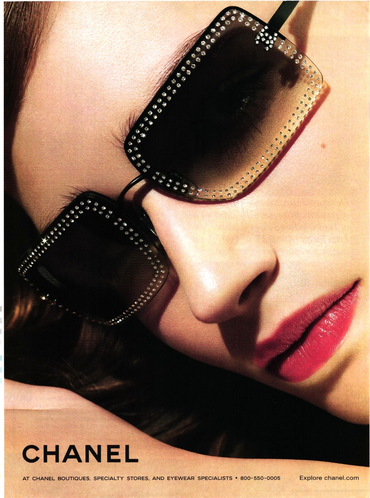 2004 Print Ad Chanel Eyewear Rhinestone Studded Fashion Sunglasses 626
