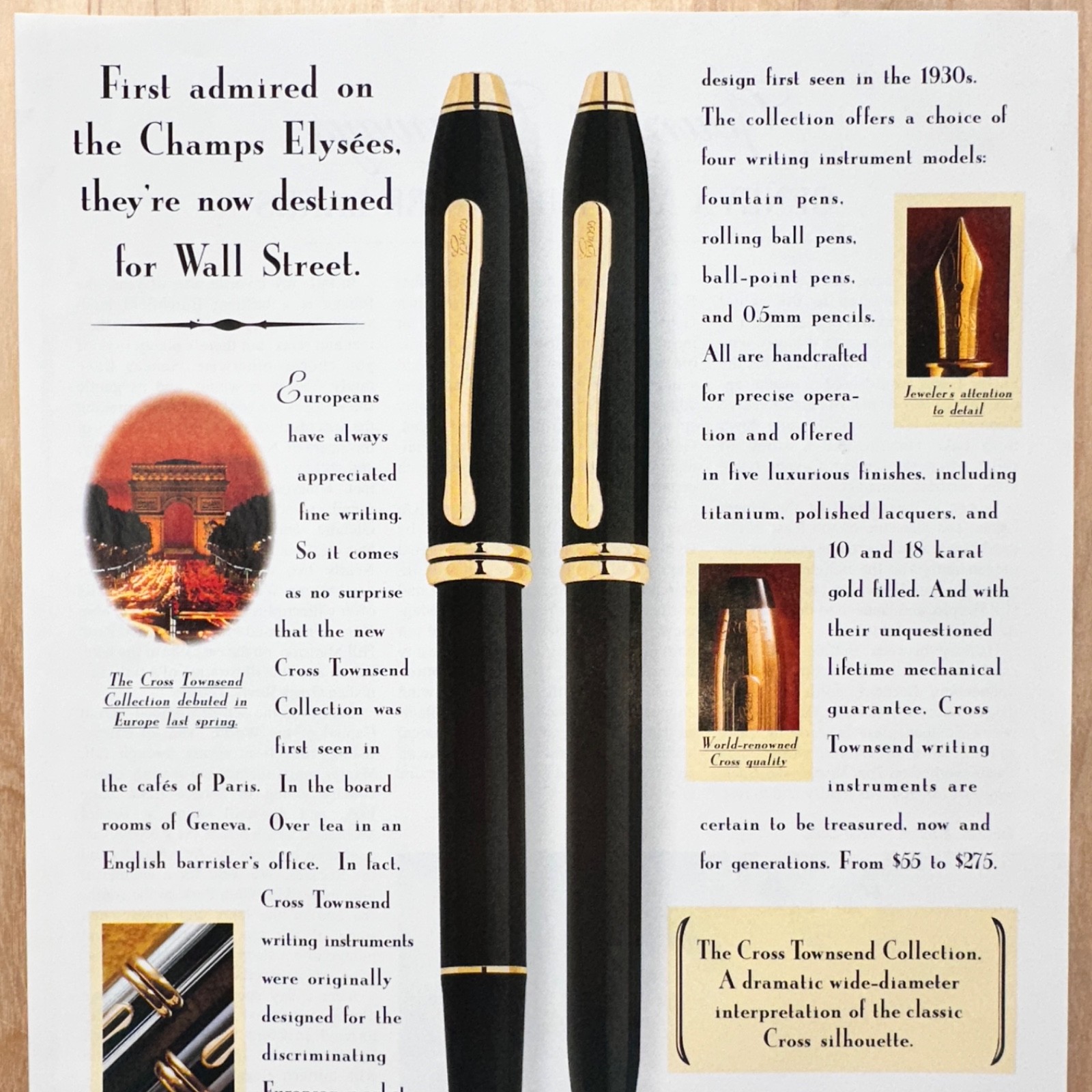 1994 Cross Writing Instruments Vintage Print Ad Ink Pen Advert Art