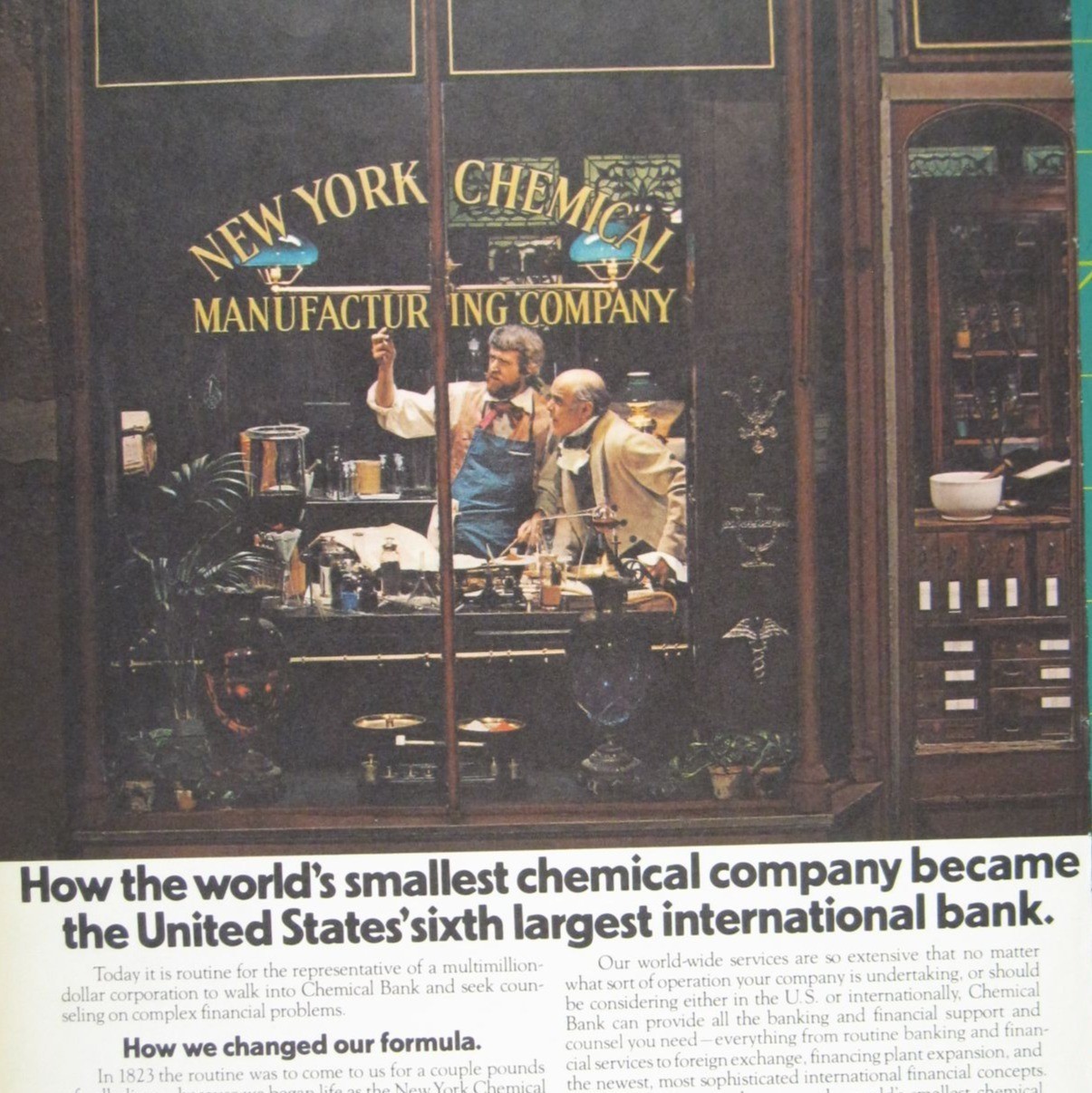 Print Ad How The Worlds Smallest Chemical Company Became Major Bank 1970s USA