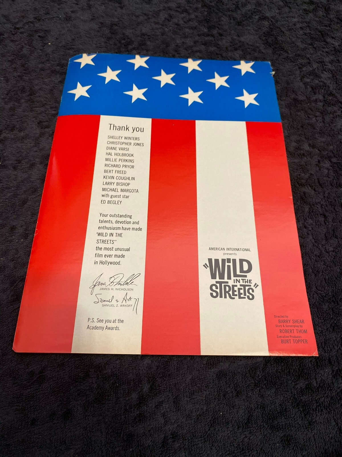 WILD IN THE STREETS 1968 Oscar ad Shelley Winters, Ed Begley, Hal Halbrook