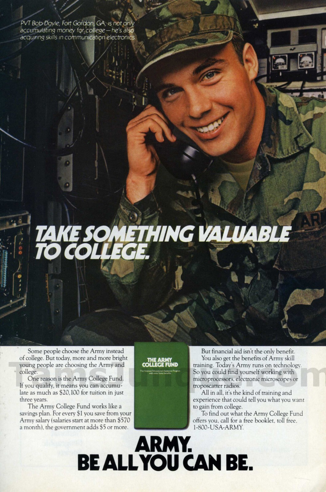 1983 Army U.S. Army College Fund Military Great Old PRINT AD Unique Gift! (2595)