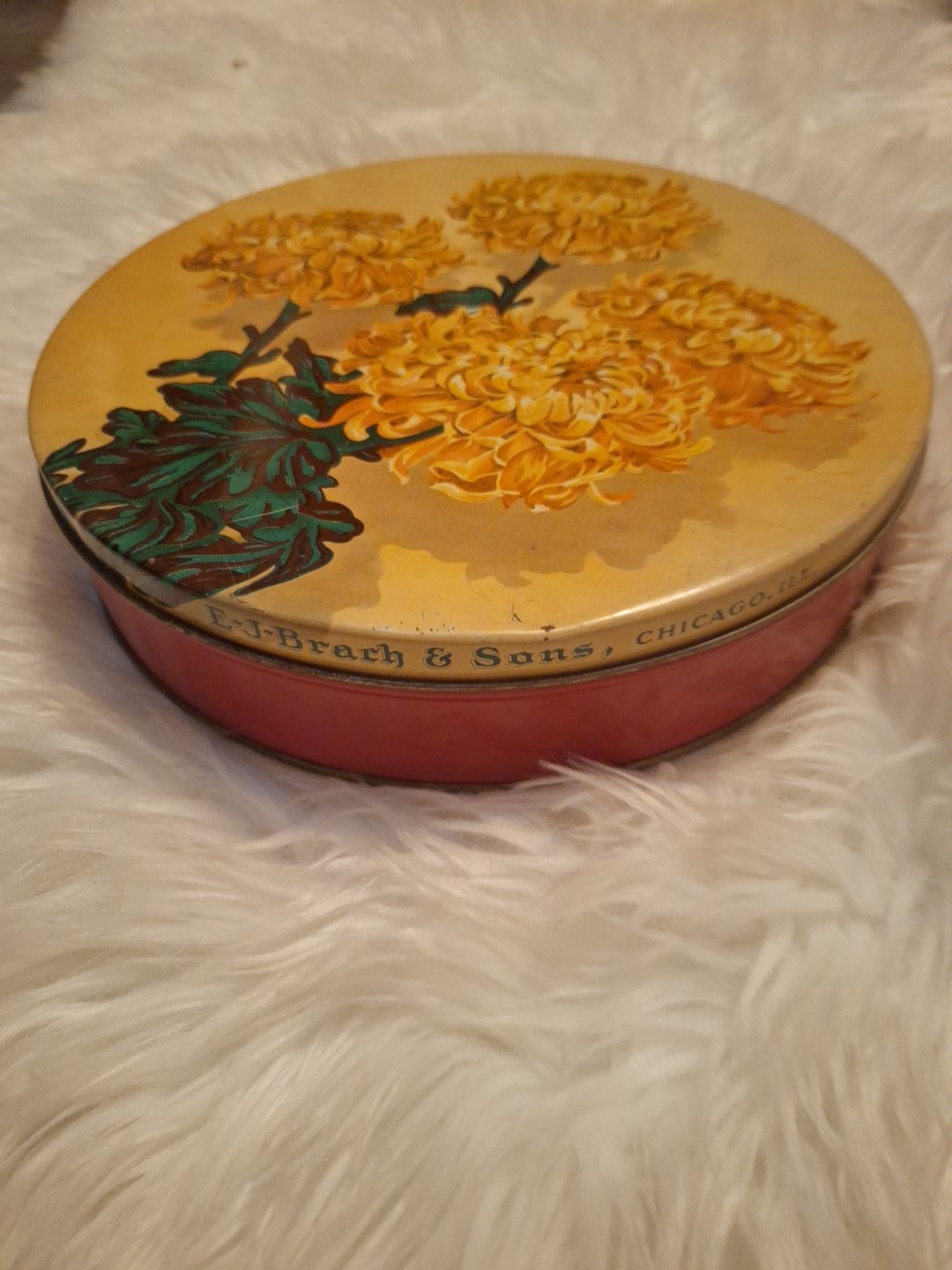 Vintage E.J. Brach & Sons Candy Tin Can 1940s