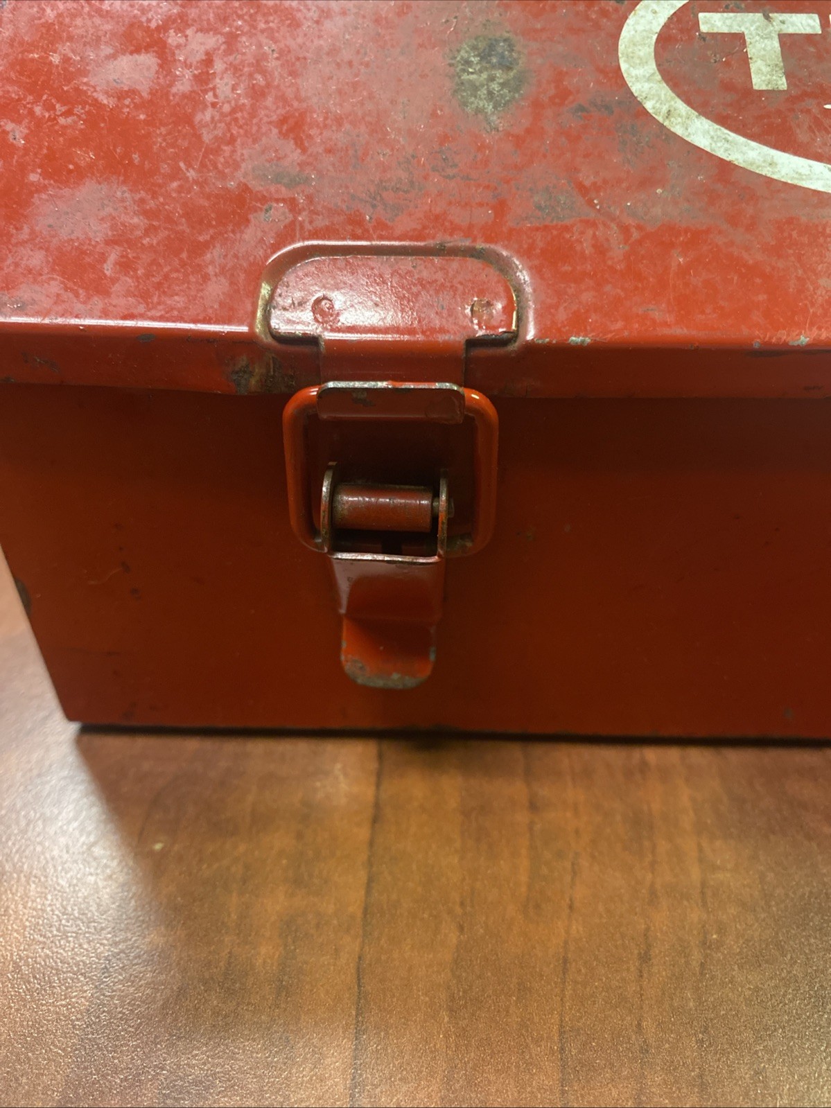 Vintage Tech Tire Repair Kit Red Metal Steel Toolbox See Pics/READ BELOW 👇