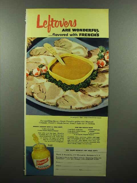 1953 French’s Mustard Ad – Leftovers are Wonderful!