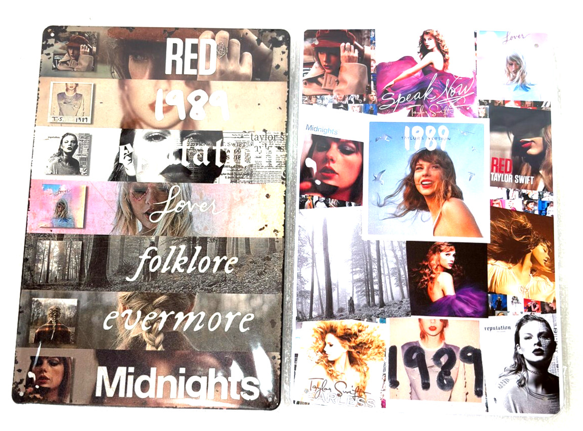 Taylor Swift Album Cover & Photos Tin Sign Poster 12″ X 8″ ~ Lot of 2
