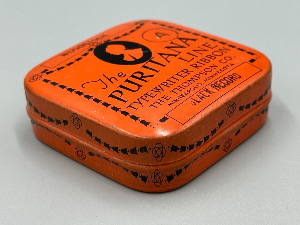 Vintage PURITANA Line TYPEWRITER RIBBON TIN Minneapolis Advertising
