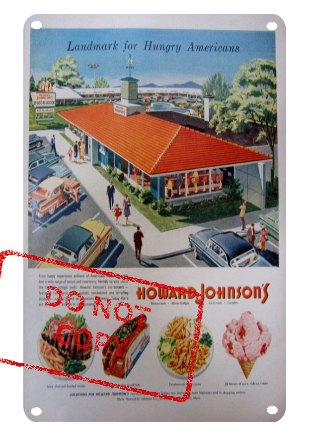 Howard Johnson’s Hotel Retro Advertisement Ad Classic 8×12 Aluminum Metal Sign