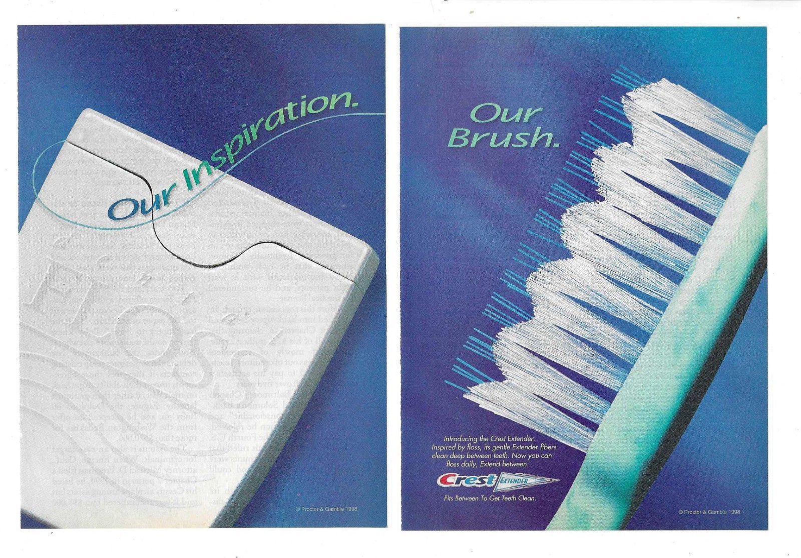 1998 Crest Toothpaste Toothbrush & Dental Floss Print Ad