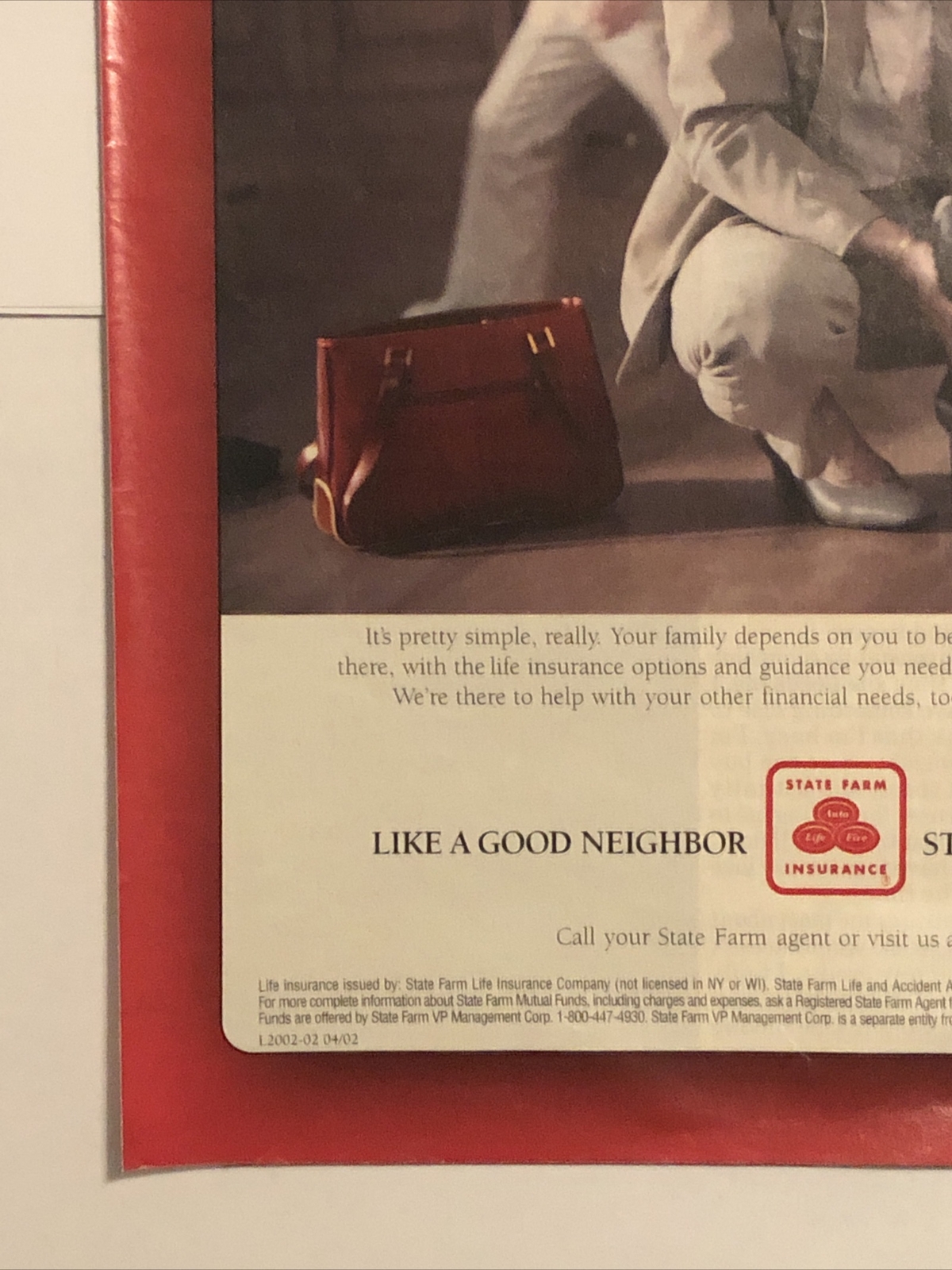 2002 State Farm Insurance PRINT AD Working Mom Get Kids Ready School VTG 2000s