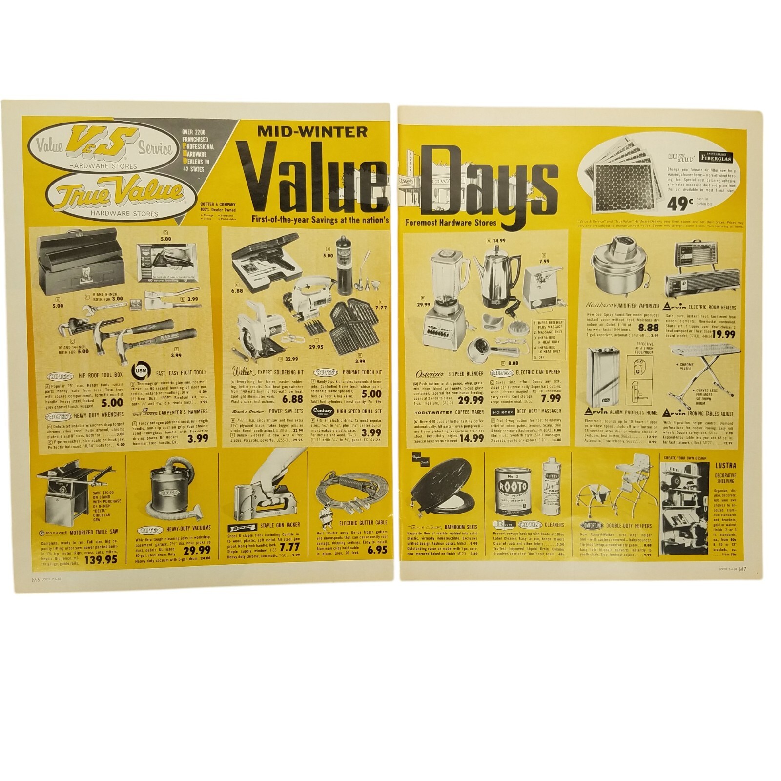 1968 True Value Hardware Stores Vintage 2 Page Print Ad Mid Winter Value Days