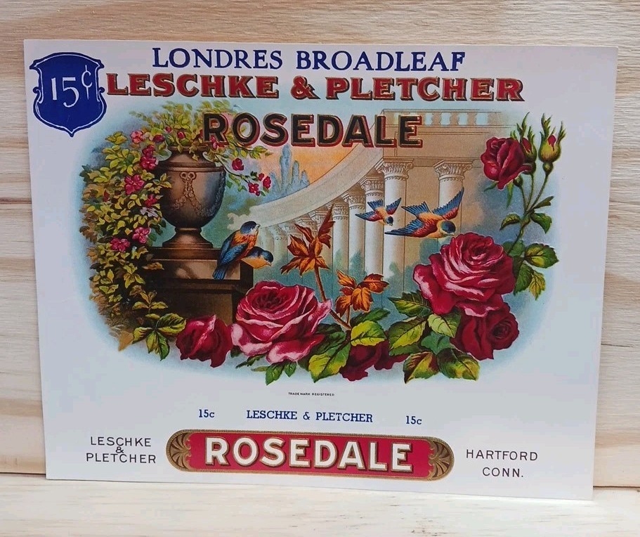 Rare Vintage ROSEDALE Inner CIGAR Box LABEL Embossed Original