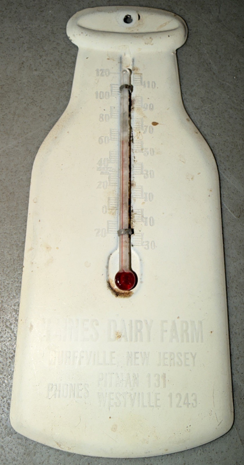 Haines Dairy Farm Hurffville New Jersey NJ Advertising Thermometer