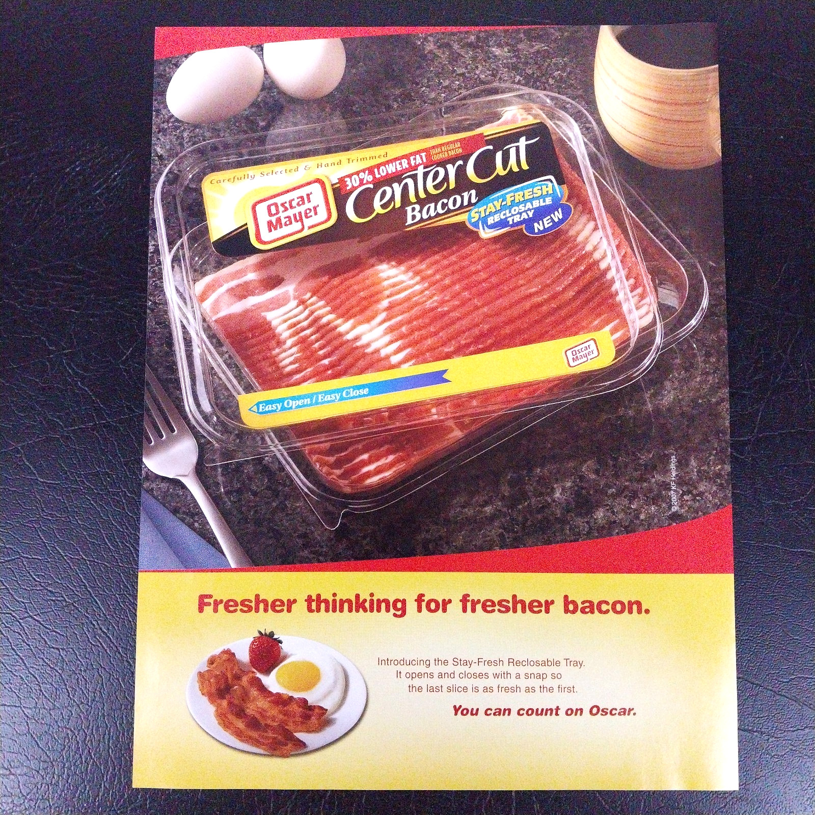 2008 Oscar Mayer Center Cut Bacon Print Ad – Original Advertisement Page