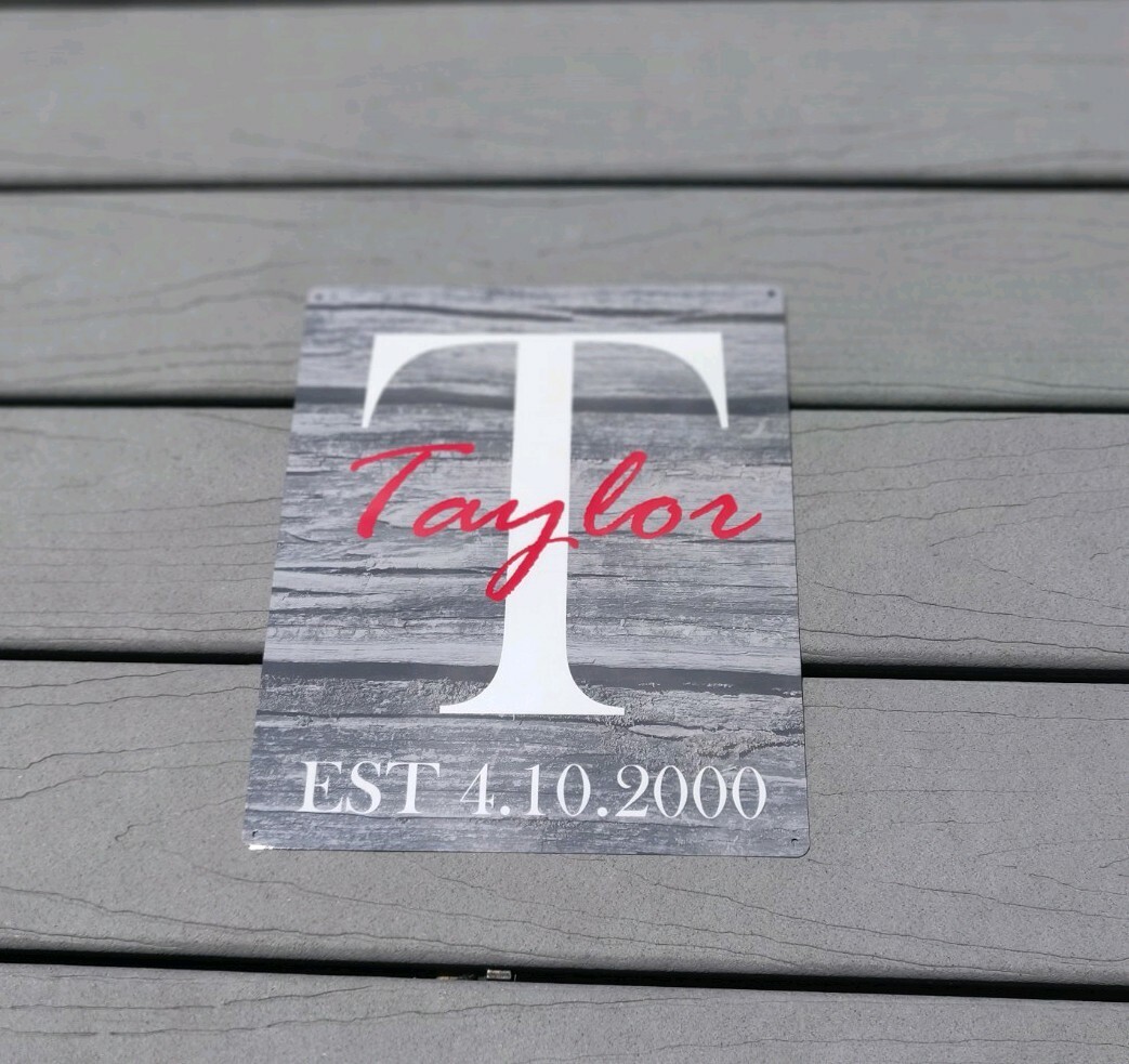 Name Custom Personalized Family red wood Wall Art Decor 10×12 Metal Sign SS238