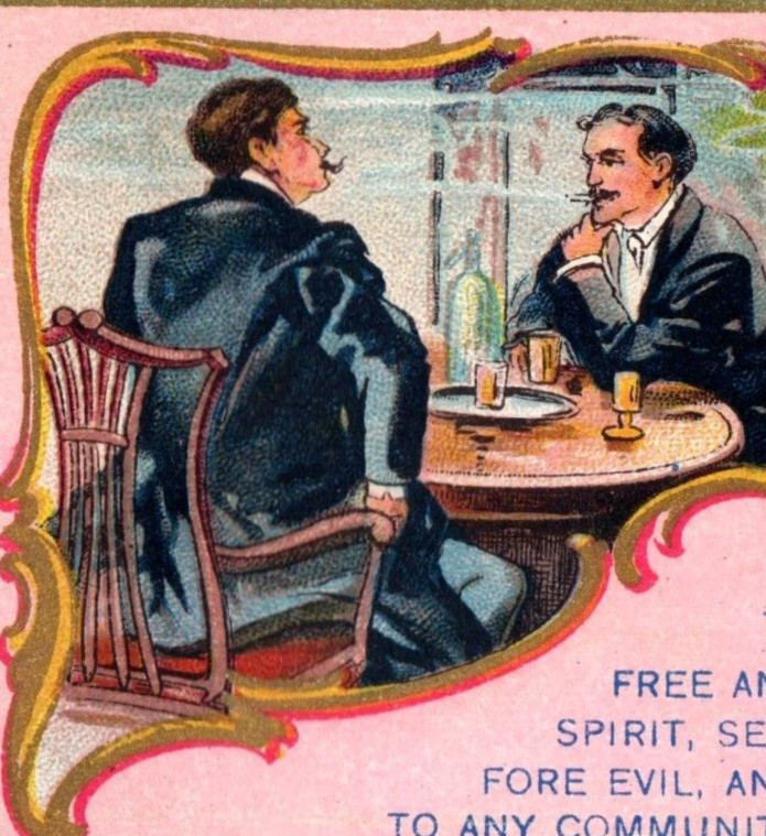 1890s Cigarette Card Dapper Men Smoking F176
