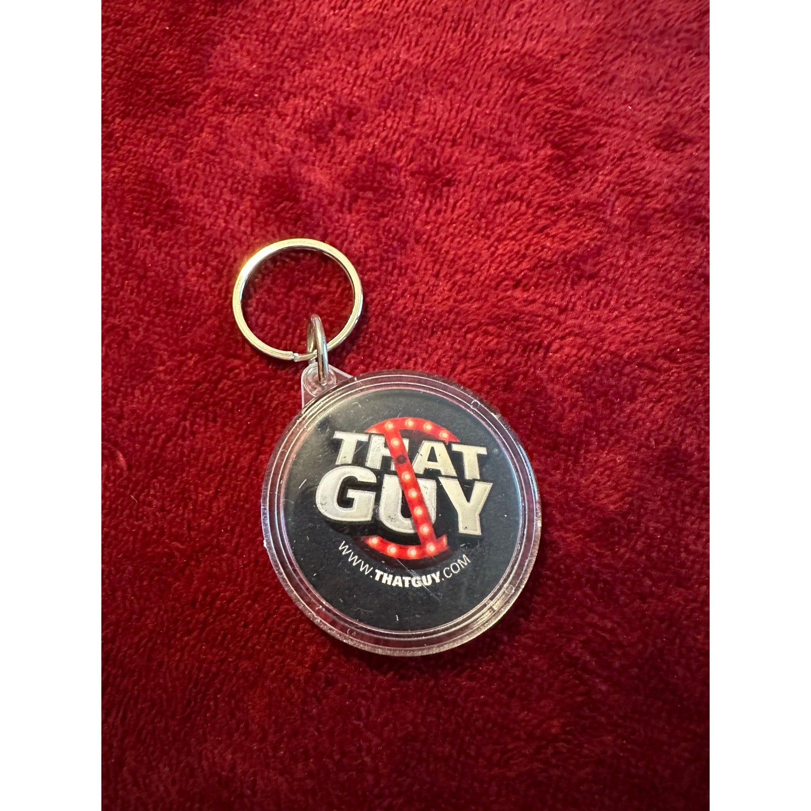 Vintage That Guy Logo Keychain Round Acrylic Promotional Novelty Black Red White