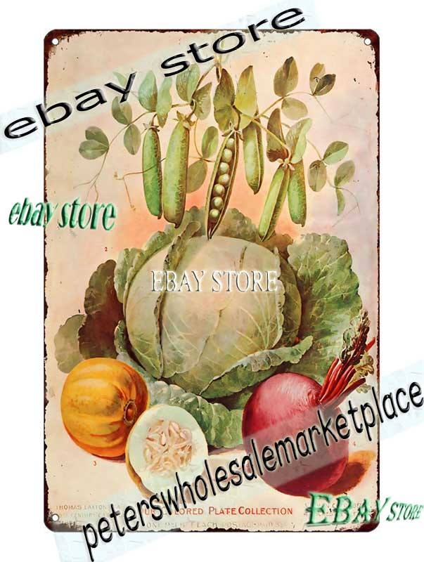 1862 Philadelphia Pennsylvania vegetable print Tin Sign decorative work