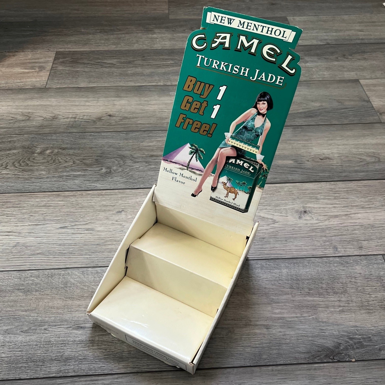 Vintage Camel Turkish Jade Cardboard Store Display Tobacco Advertising