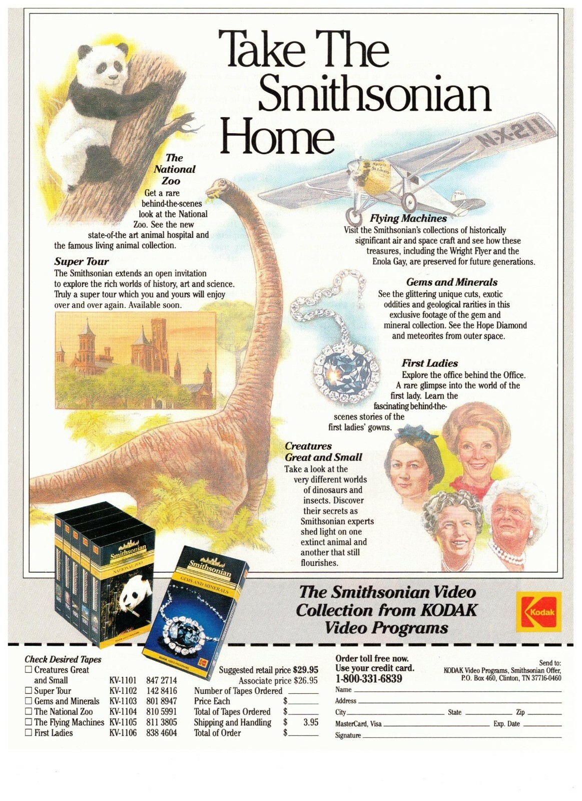 1990 Smithsonian Kodak Video Collection Documentary Vintage Print Advertisement