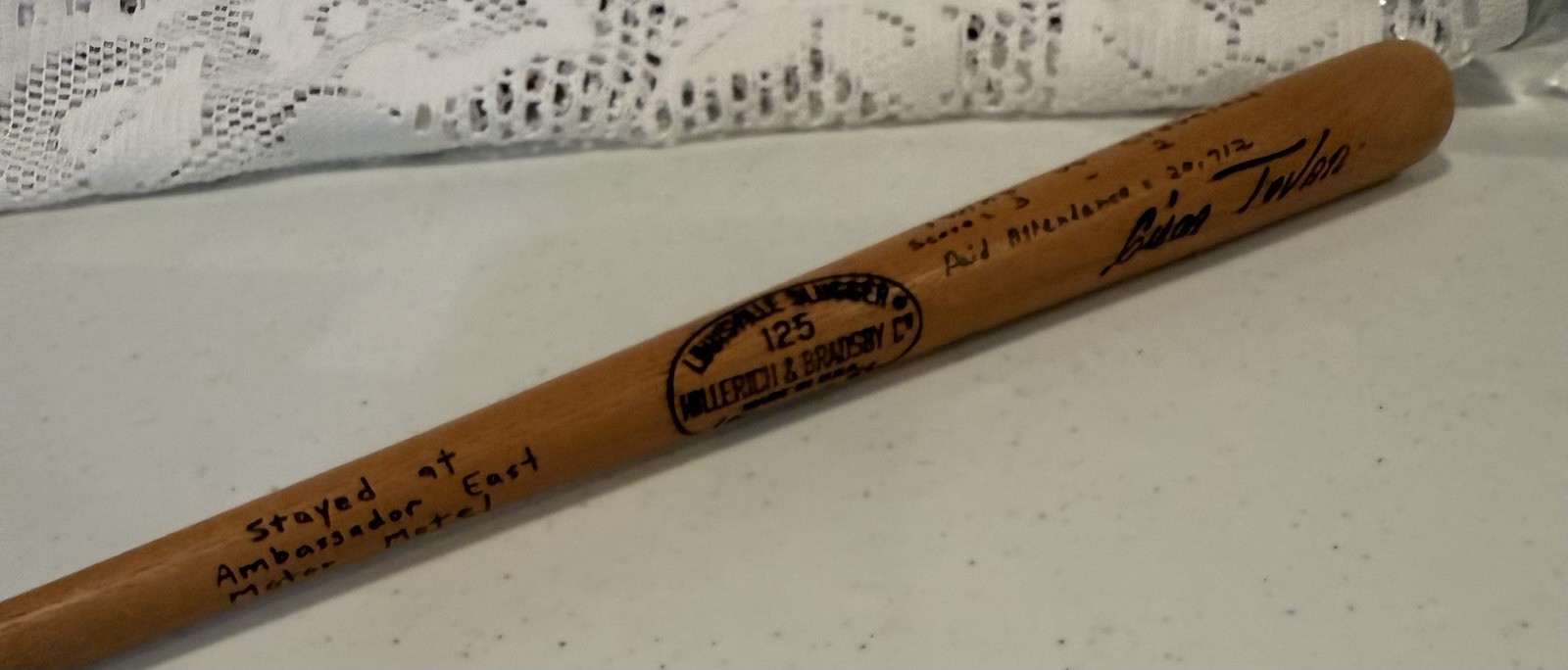 Vintage Wood Signed Miniature Baseball Bat. Ce’sar Tovar, AKA “Mr. Versatility”