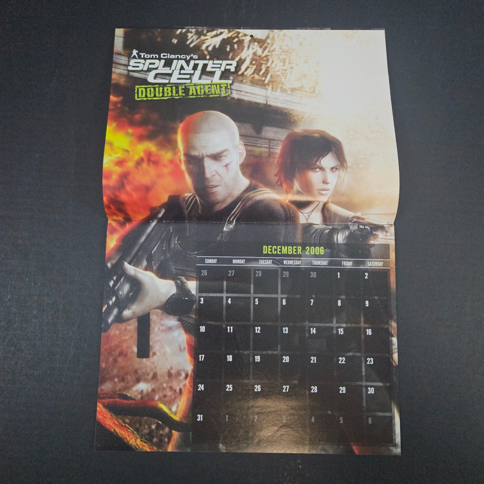 2006/2007/2008 Tom Clancy’s Splinter Cell Double Agent Video Game Wall Calendar