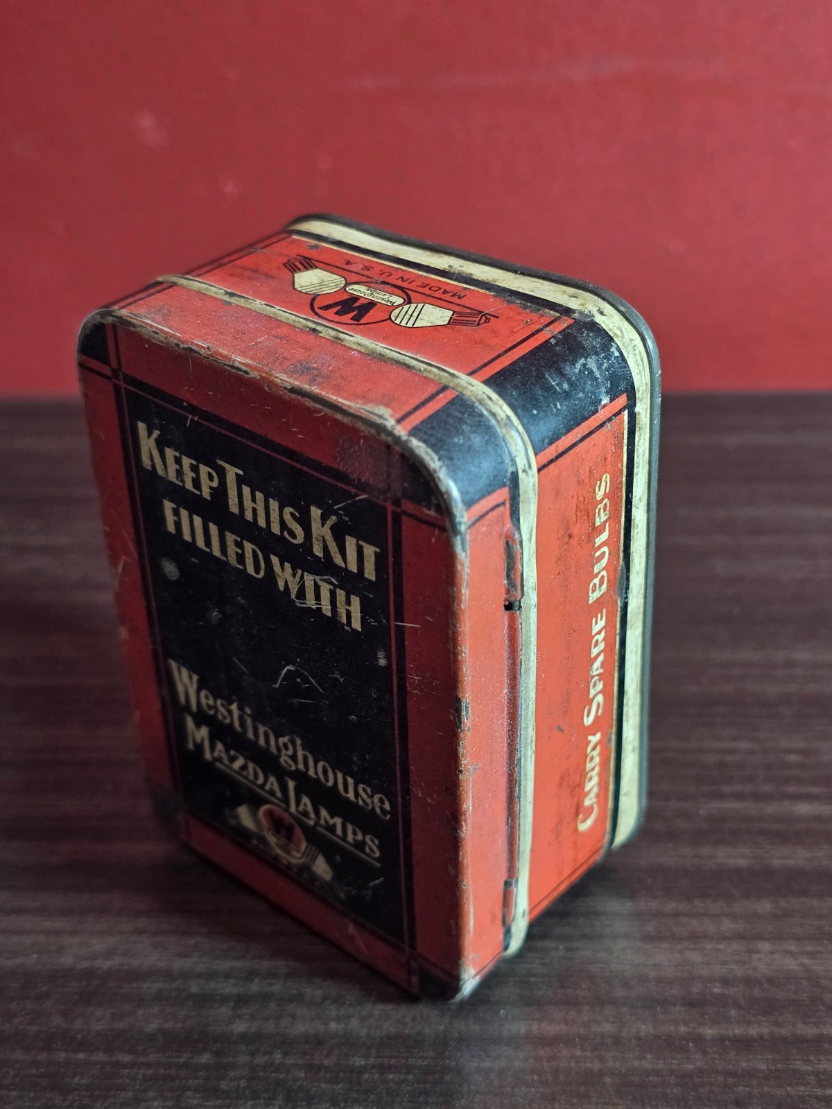 (Vintage) WESTINGHOUSE MAZDA Bulb Kit Tin Automobile Advertising Lamps