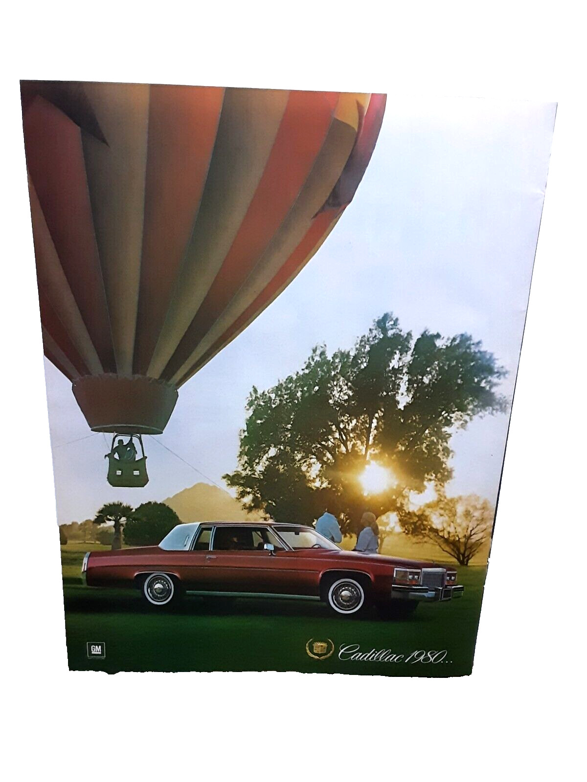 1979 1980 Cadillac Car with Hot Air Balloon Original Print Ad