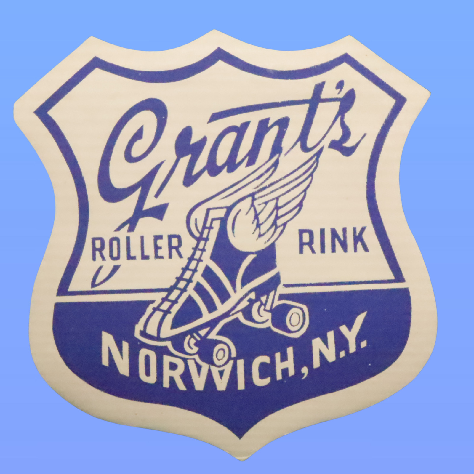 Vintage Norwich New York Roller Skating Rink Sticker Grant’s Label Rare S10