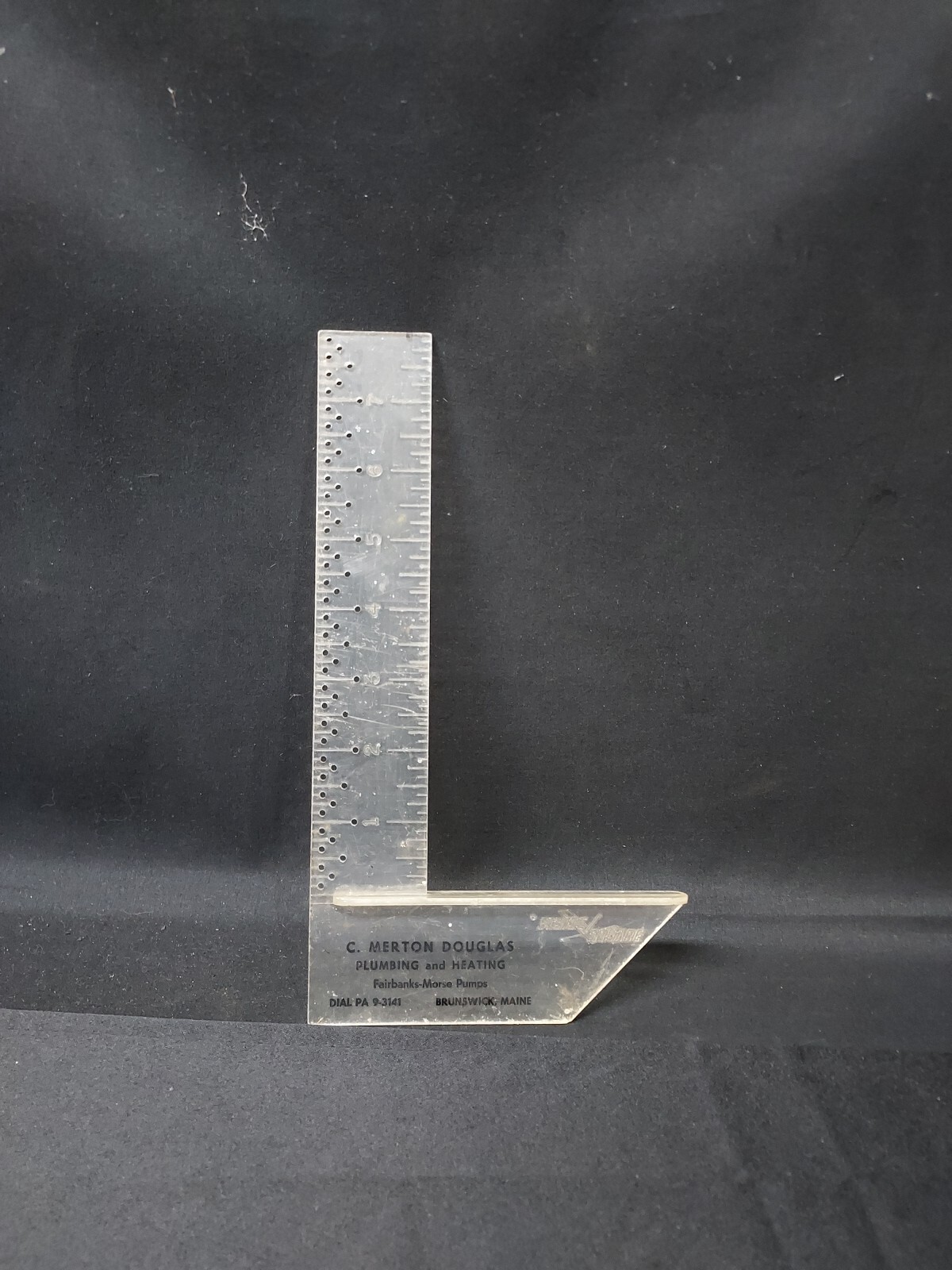 Vintage FAIRBANKS MORSE C. Merton Douglas Plumbing Brunswick Maine Adv. Ruler