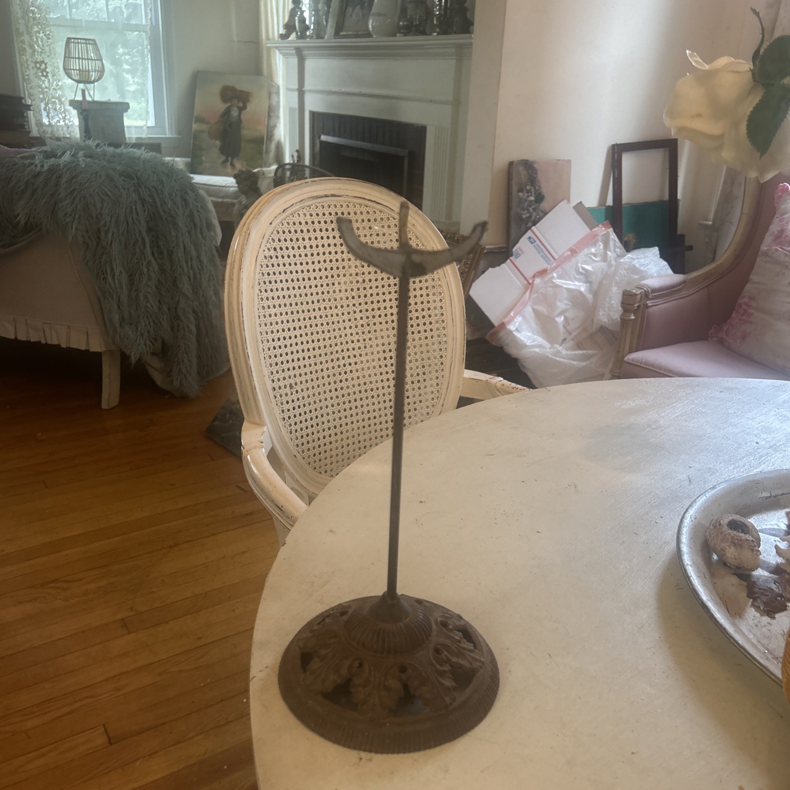Antique Victorian Iron Hat Stand Table Top Display General Store Display Ornate