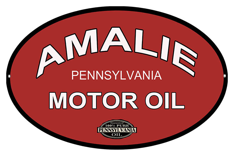 Vintage Style Metal Sign Red Amalie Motor Oil 11 x18