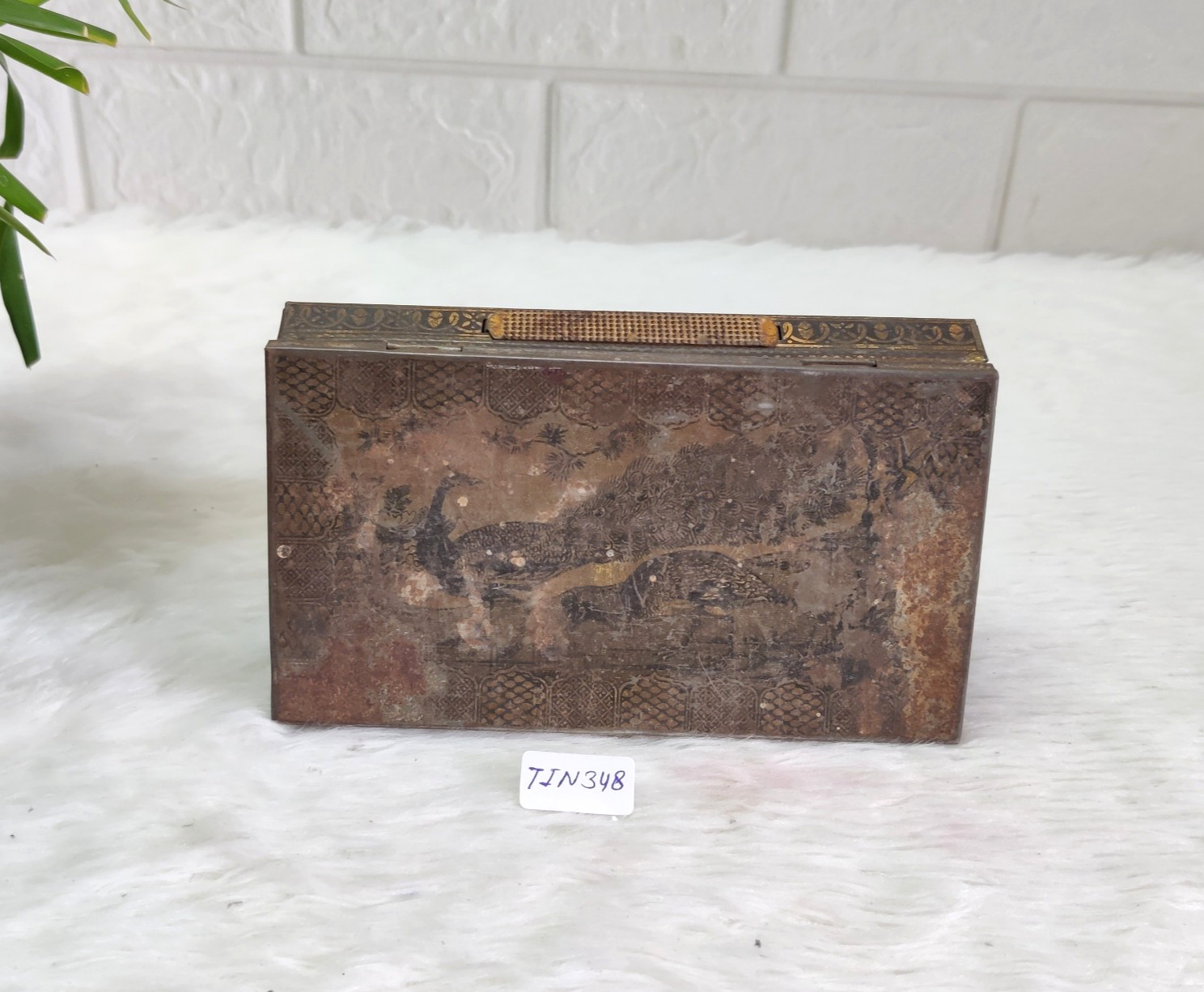 1920s Vintage Bryant & May’s Royal Vessels Golden Peacock Match Box Tin TIN348