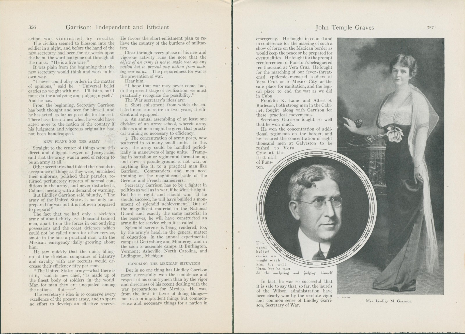 1914 Lindley M Garrison Secretary of War Woodrow Wilson Cabinet Wife Story CO8