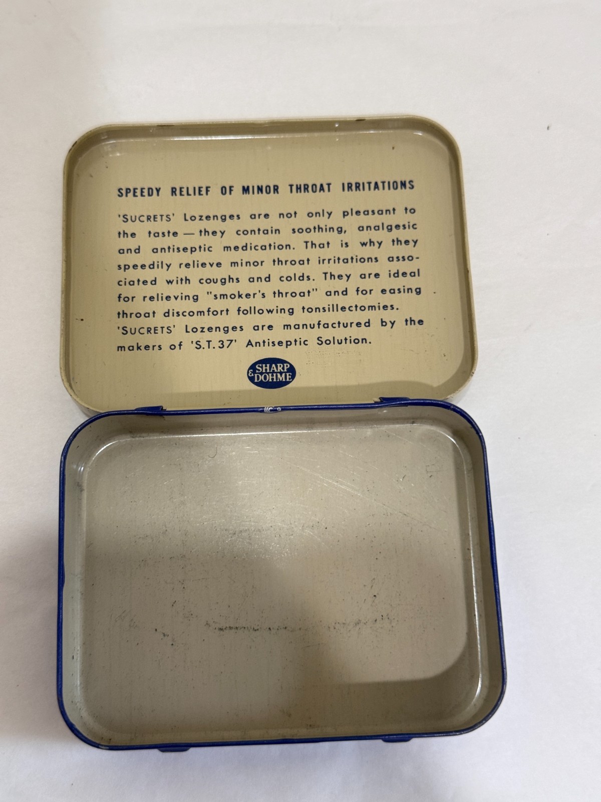 Vtg Apothecary Advertising Lot Phillips’ Sucrets Tins Velox Repair Kit TX Bottle