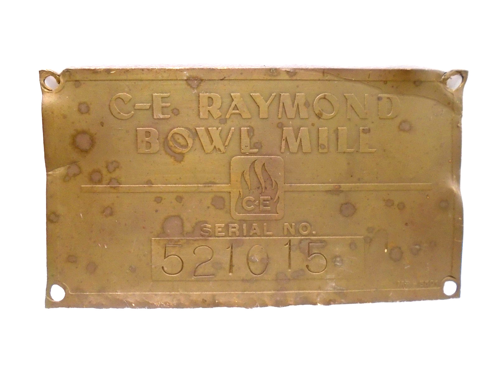 VTG C-E RAYMOND BOWL MILL METAL MACHINERY NAME PLATE/SIGN! RAISED LETTERING!