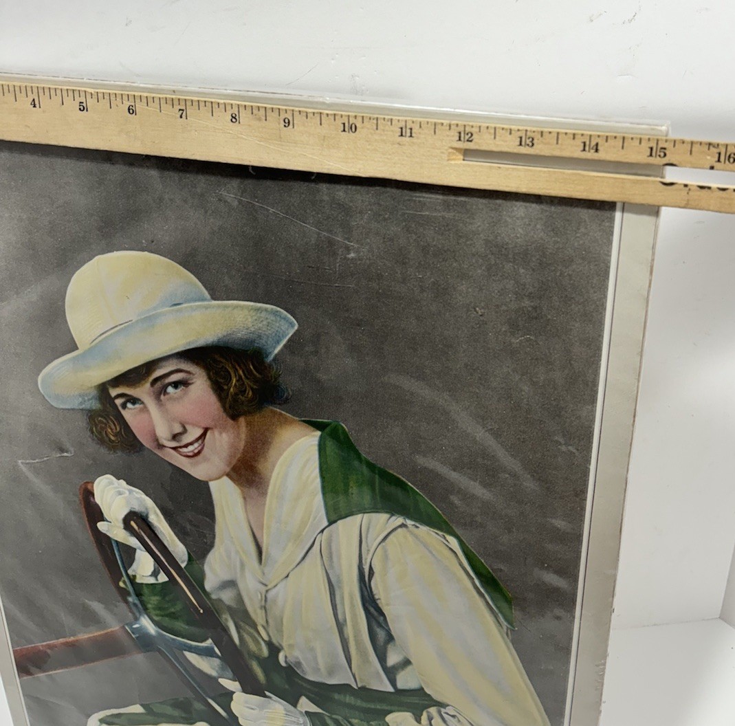 Antique 1922 Advertising Woman Wheel Calendar Lithographic Complete RARE
