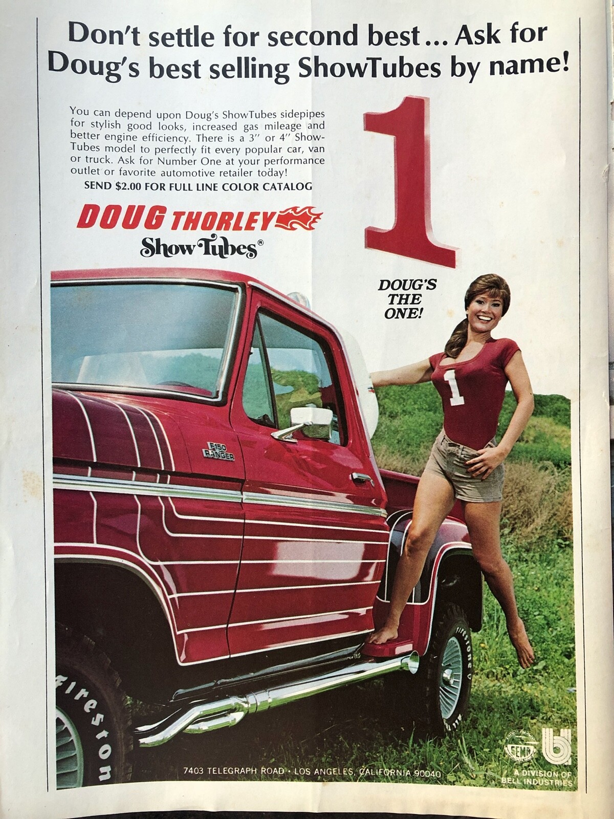 Vintage 1978 Sexy Ford Pickup Doug Thorley exhaust original color ad