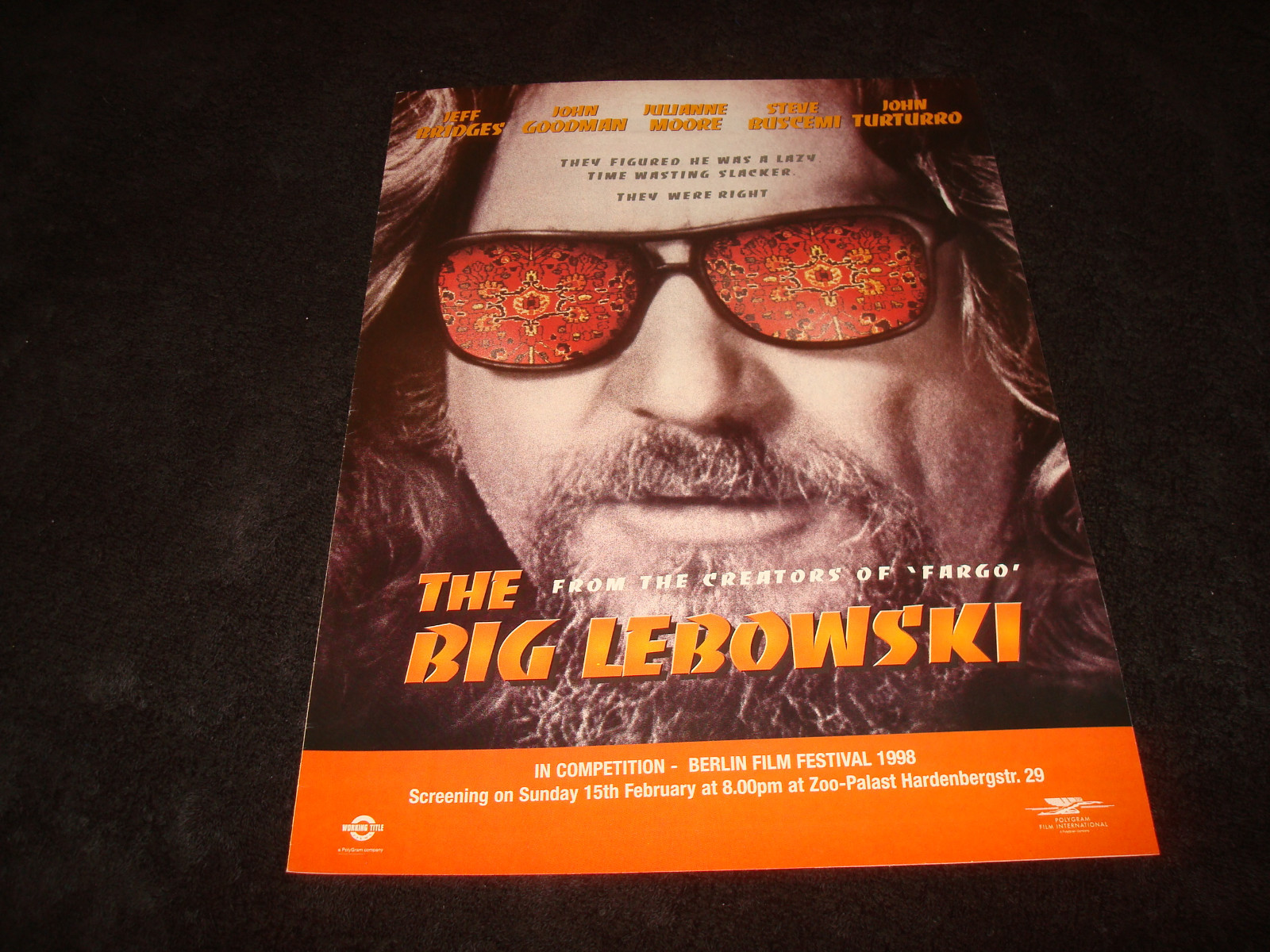 THE BIG LEBOWSKI 1998 Oscar ad Jeff Bridges, Coen Bro. & RENT L.A Boston Chicago