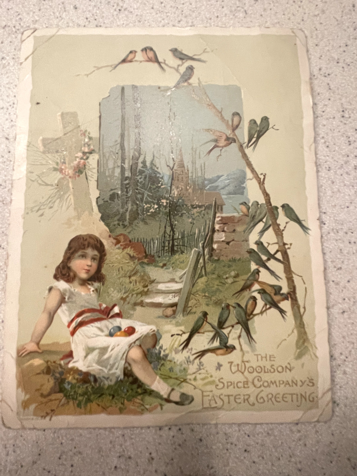 Antq Woolson Spice Company’s Easter Greeting Lion Coffee Ad Card – Knapp & Co
